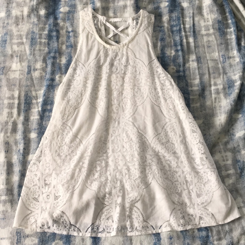 Hollister white lacy top